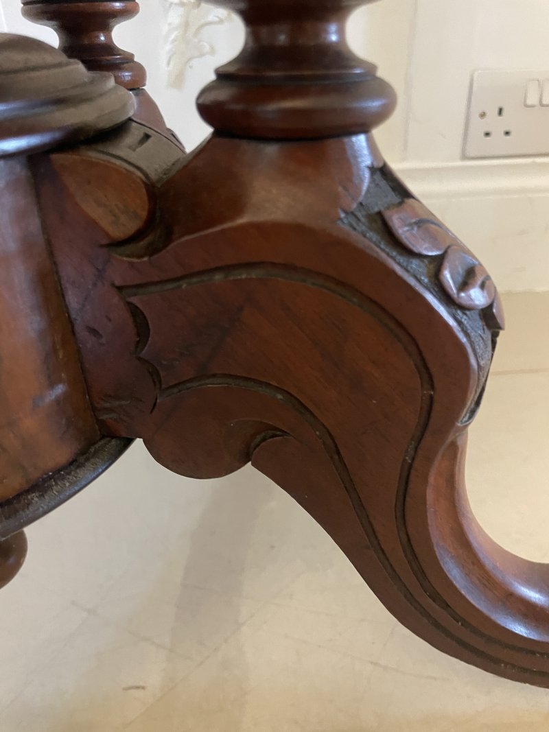 Antique Victorian Quality Inlaid Burr Walnut Oval Centre Table - Image 14